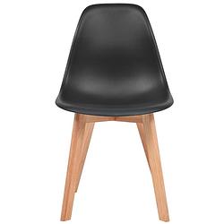 Foto van The living store eetkamerstoelen - zwarte kunststof zitting - 46.5 x 47.5 x 83 cm (b x d x h) - set van 6