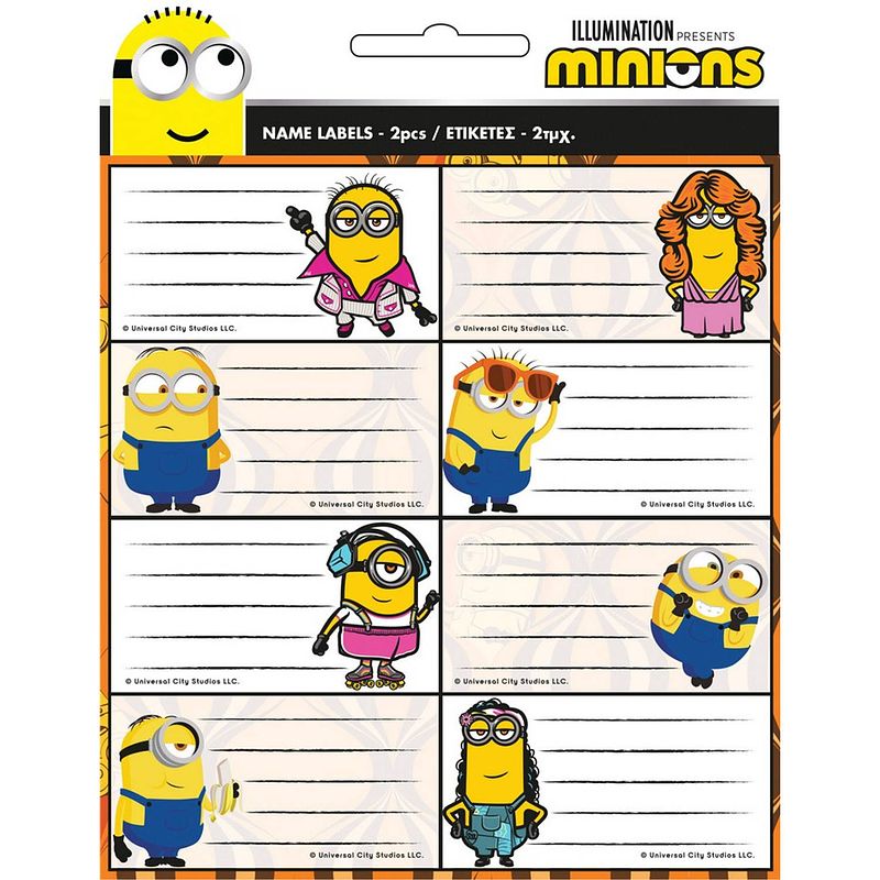 Foto van Universal naamlabels minions junior papier wit 16 stuks