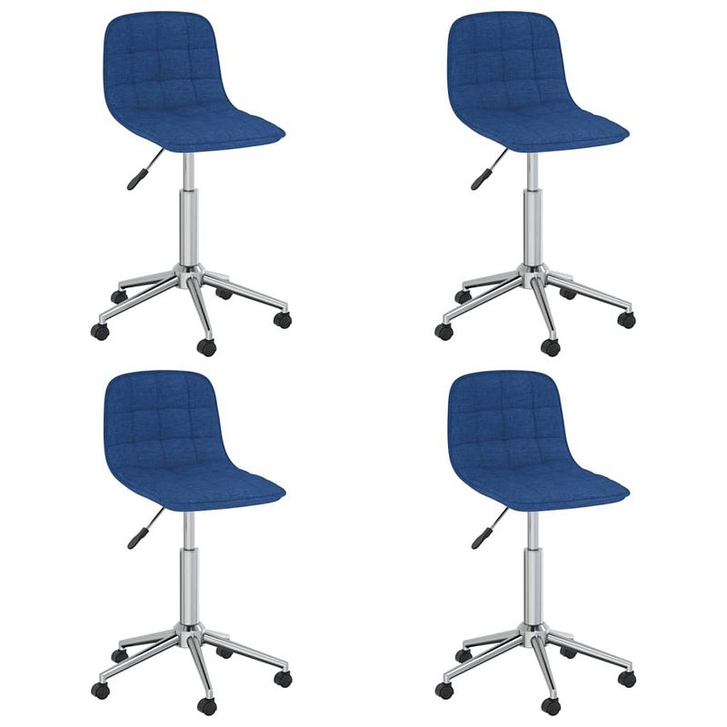 Foto van Vidaxl eetkamerstoelen draaibaar 4 st stof blauw