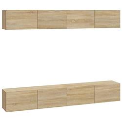 Foto van The living store tv-wandmeubel - sonoma eiken - 100 x 30 x 30 cm - stevig bewerkt hout