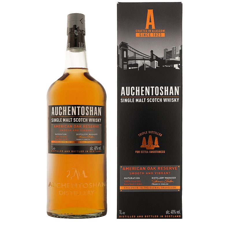 Foto van Auchentoshan american oak 1ltr whisky + giftbox