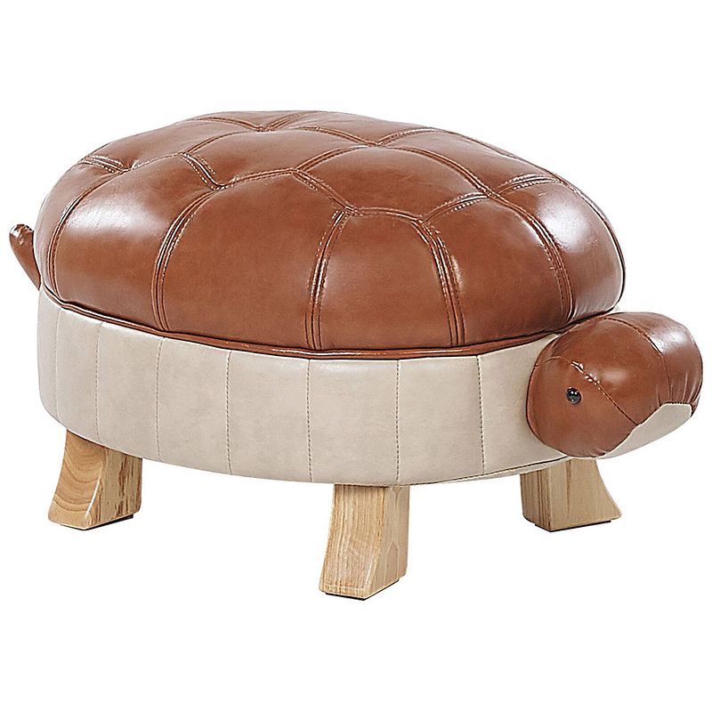 Foto van Beliani turtle - hocker-bruin-kunstleer