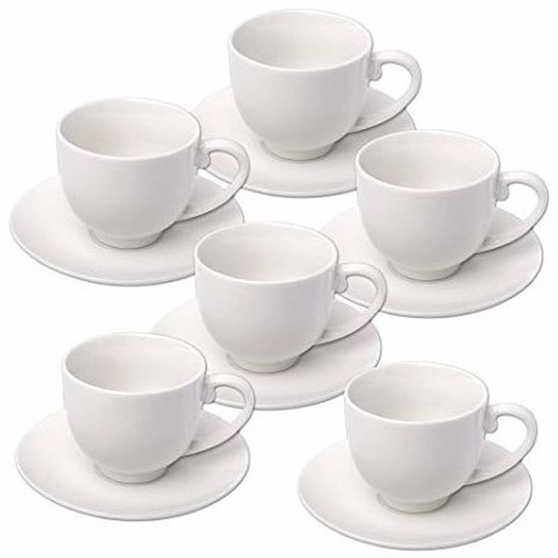 Foto van Set van 6x stuks espresso koffie kop- en schotels - koffie- en theeglazen