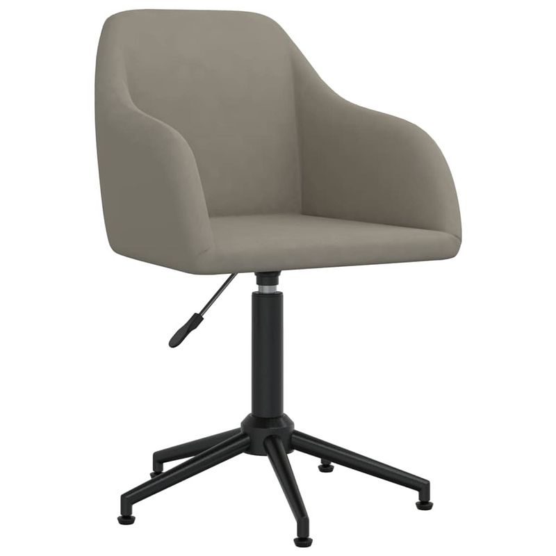 Foto van The living store draaibare eetstoelen - fluweel - lichtgrijs - 53 x 51.5 x (77-89) cm - gasveer