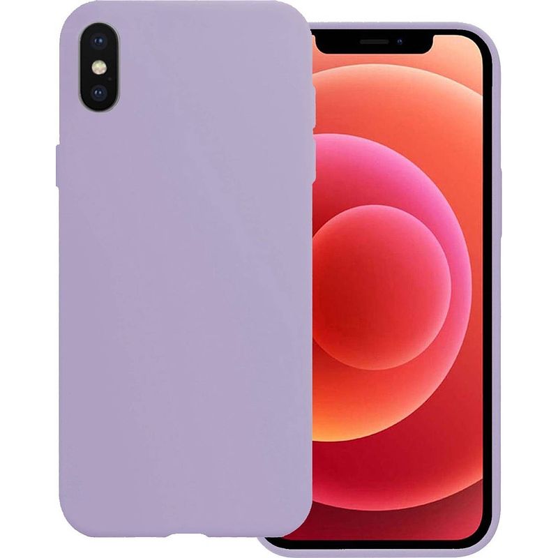 Foto van Basey iphone xs hoesje siliconen hoes case cover iphone xs-lila