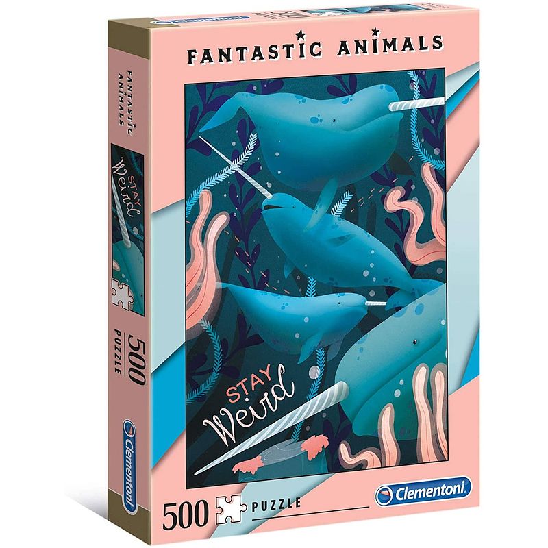 Foto van Clementoni legpuzzel fantastic animals - narwal 500 stukjes