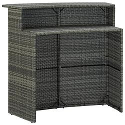 Foto van Infiori tuinbartafel 120x55x110 cm poly rattan grijs