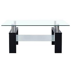 Foto van The living store salontafel - zwart transparant - 95x55x40 cm - gehard glas en melamine