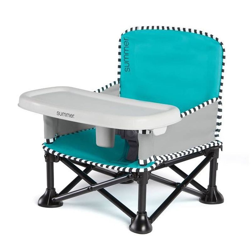 Foto van Summer infant pop 'sn sit stoelverhoger, binnen, buiten, handig en compact, snel opvouwbaar, blauw