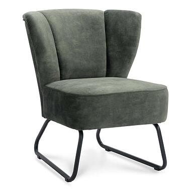 Foto van Fauteuil roby - velvet - donkergroen - leen bakker