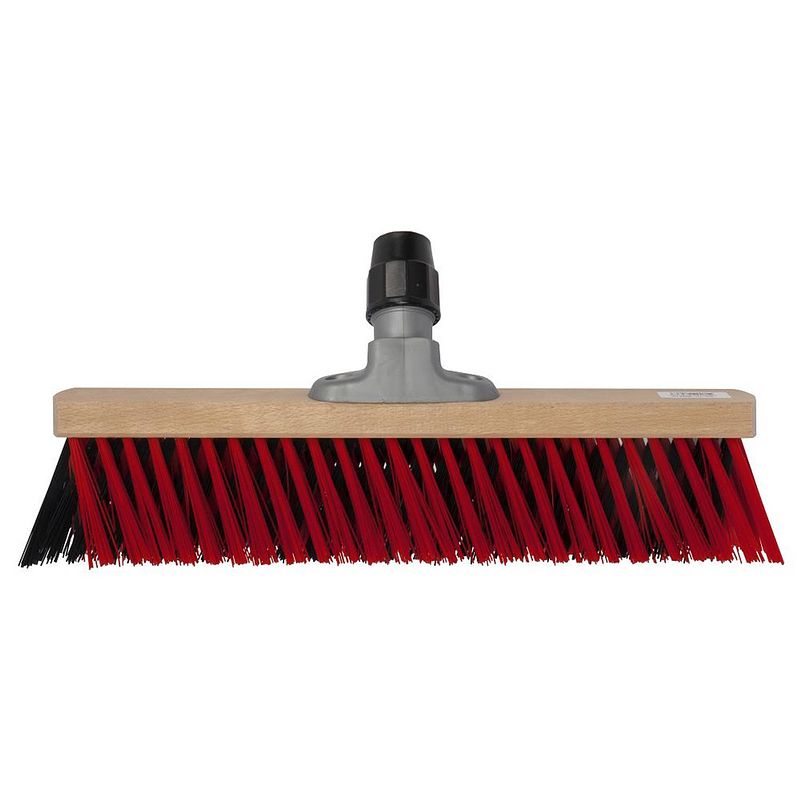 Foto van Talen tools - x-bezem - buiten - 40 cm - rood/zwart - zonder steel