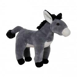 Foto van Pluche grijze ezel knuffel 24 cm - ezels knuffels - speelgoed voor kinderen