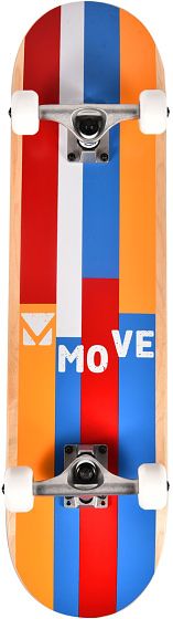 Foto van Move skateboard stripes 79 x 19,7 cm geel/blauw/rood