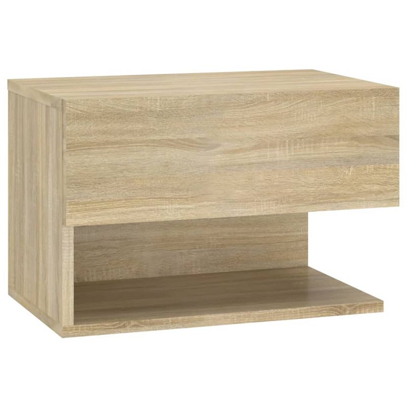 Foto van The living store wandnachtkast - sonoma eiken - multifunctioneel - 46 x 29.5 x 30 cm - bewerkt hout