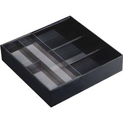 Foto van Yamazaki extendable cutlery tray with slide - tower - black