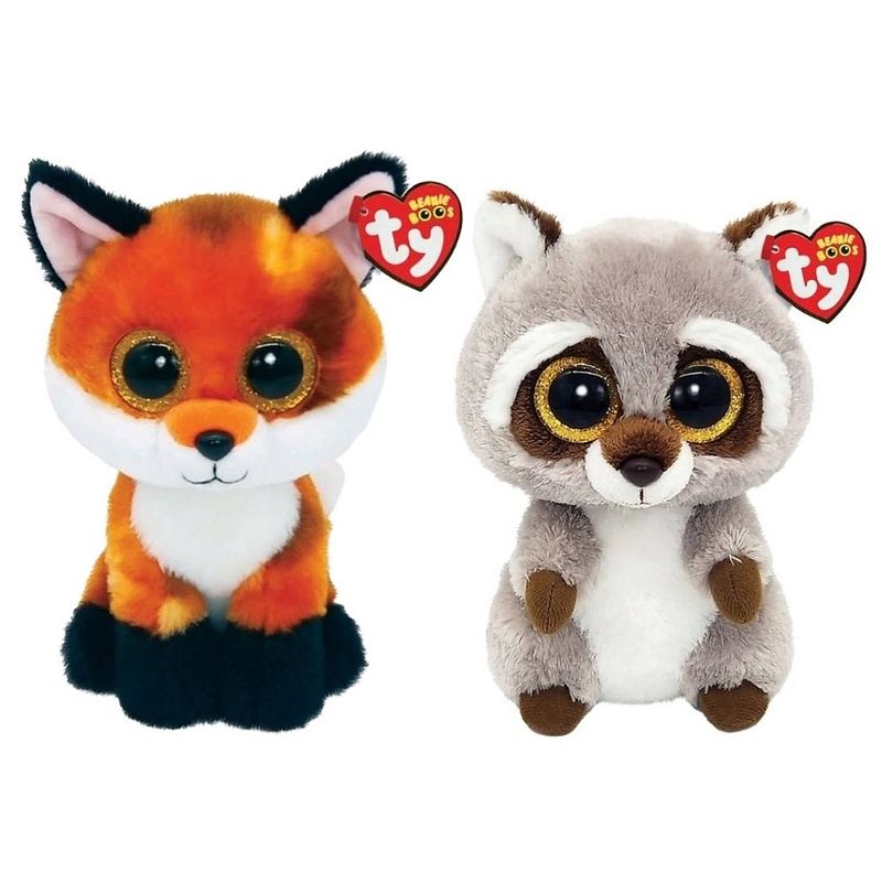 Foto van Ty - knuffel - beanie boo'ss - fox & racoon