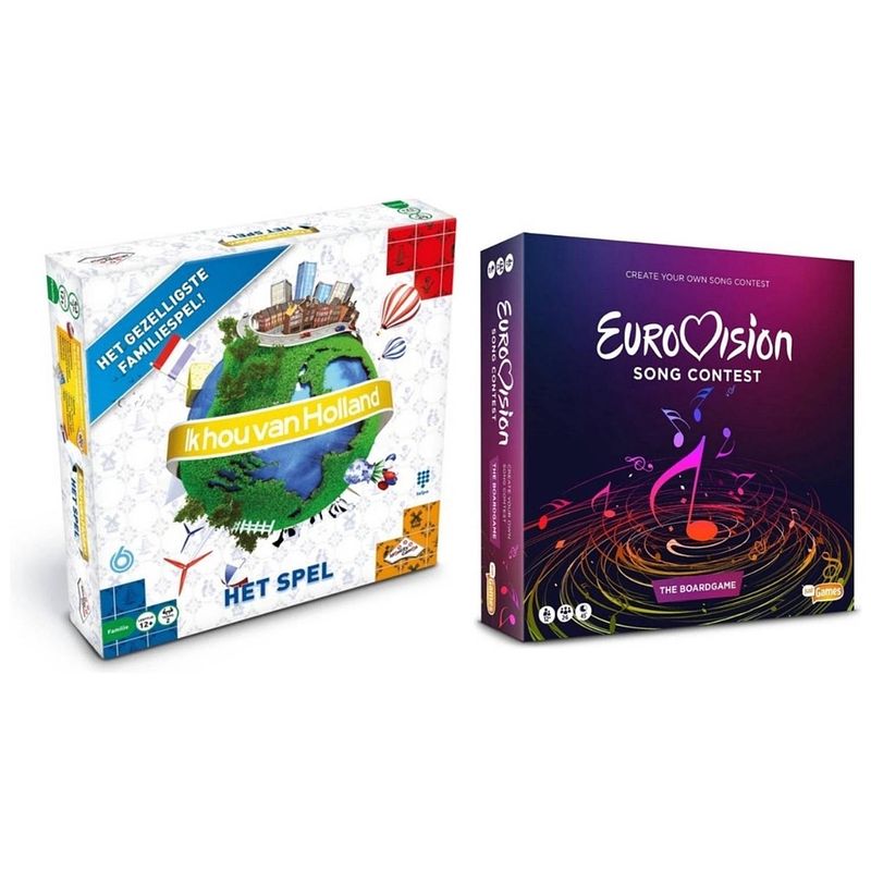 Foto van Spellenbundel - 2 stuks - eurovisie songfestival spel & ik hou van holland bordspel