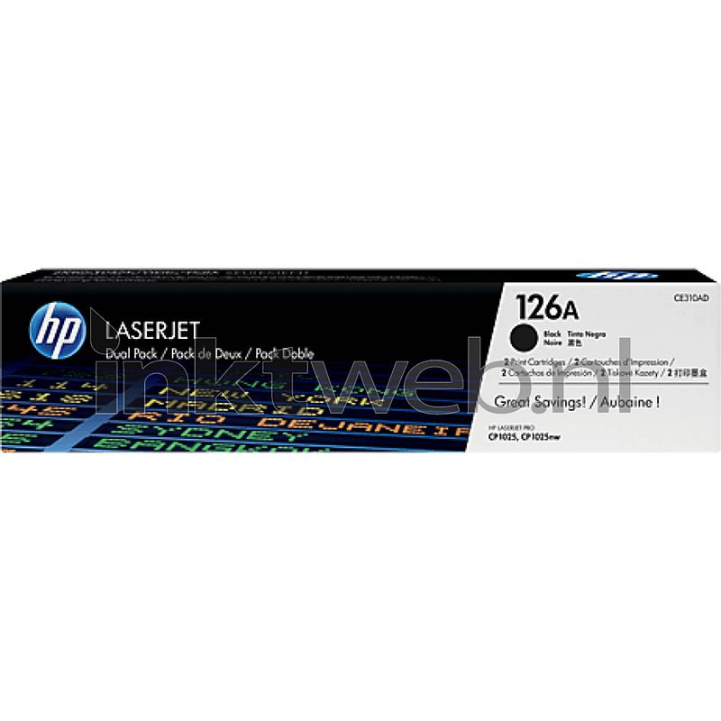 Foto van Hp 126a twinpack zwart toner