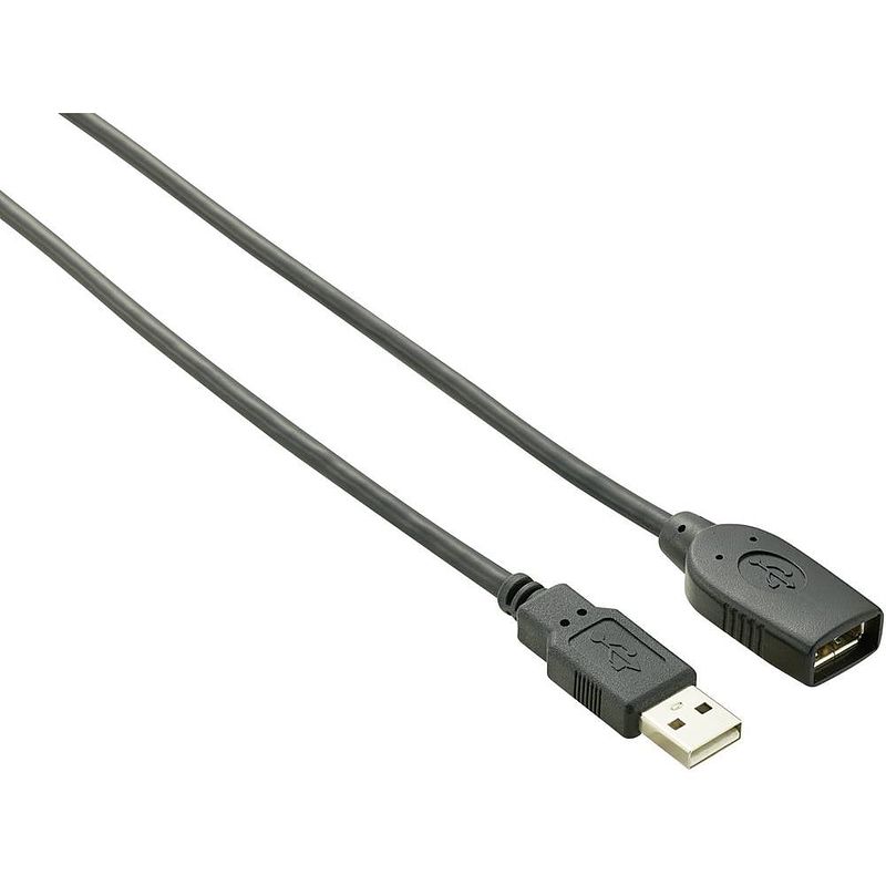 Foto van Renkforce usb-kabel usb 2.0 usb-a stekker, usb-a bus 10.00 m zwart vergulde steekcontacten rf-4096104