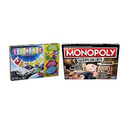 Foto van Spellenbundel - bordspel - 2 stuks - levensweg & monopoly valsspelerseditie