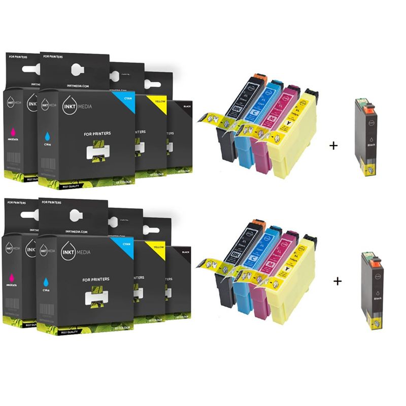 Foto van Inktmedia huismerk set geschikt voor epson t0711 tot t0714 ( t0715) 10x box