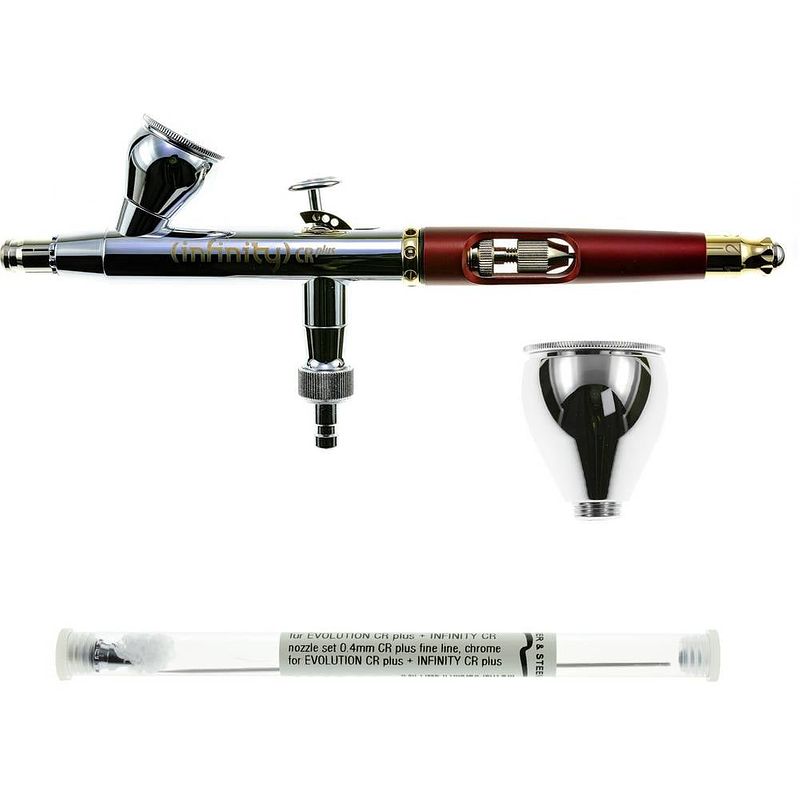 Foto van Harder & steenbeck infinity crplus two in one #2 double action airbrush pistool mondstuk-ø 0,2 + 0,4 mm