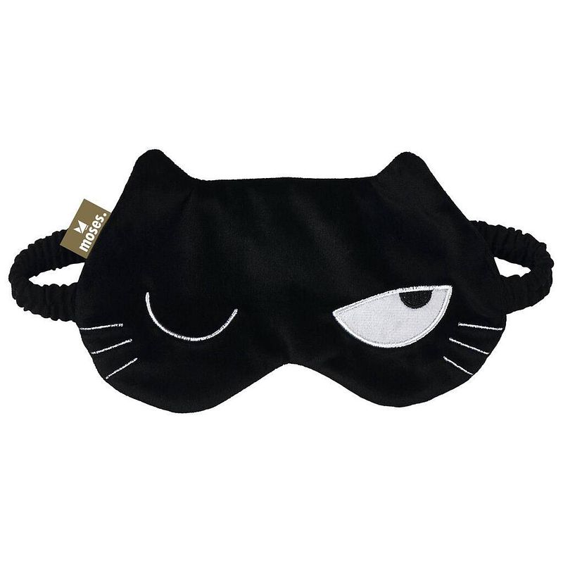 Foto van Moses slaapmasker ed the cat 19,5 x 12 cm polyester zwart