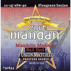 Foto van Curt mangan mandolin 11-40 medium ball-end snarenset voor mandoline