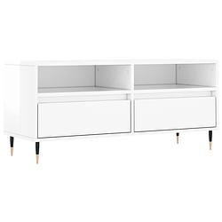 Foto van The living store tv-meubel - tv-kast 100x34.5x44.5 cm - bewerkt hout - ijzer