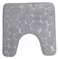 Foto van Urban living badkamerkleedje/wc badmat tapijt - memory foam - steengrijs - 49 x 49 cm - badmatjes