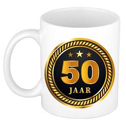 Foto van Bellatio decorations - cadeau drinkbeker/koffiemok - 50 jaar verjaardag 300 ml - feest mokken