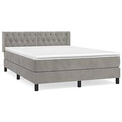 Foto van The living store boxspringbed - fluweel - 193x147x78/88 cm - met verstelbaar hoofdbord - pocketvering matras -