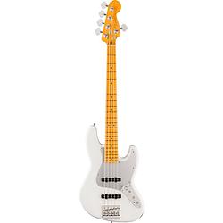 Foto van Fender american ultra ii jazz bass v mn avalanche 5-snarige elektrische basgitaar met koffer