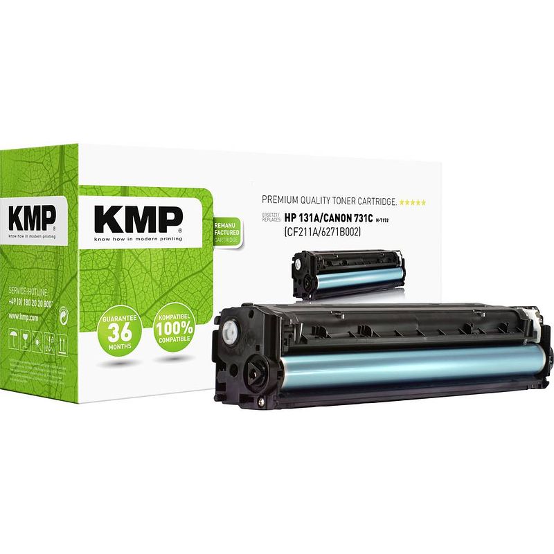 Foto van Kmp h-t172 tonercassette vervangt hp 131a, cf211a cyaan 1800 bladzijden compatibel toner