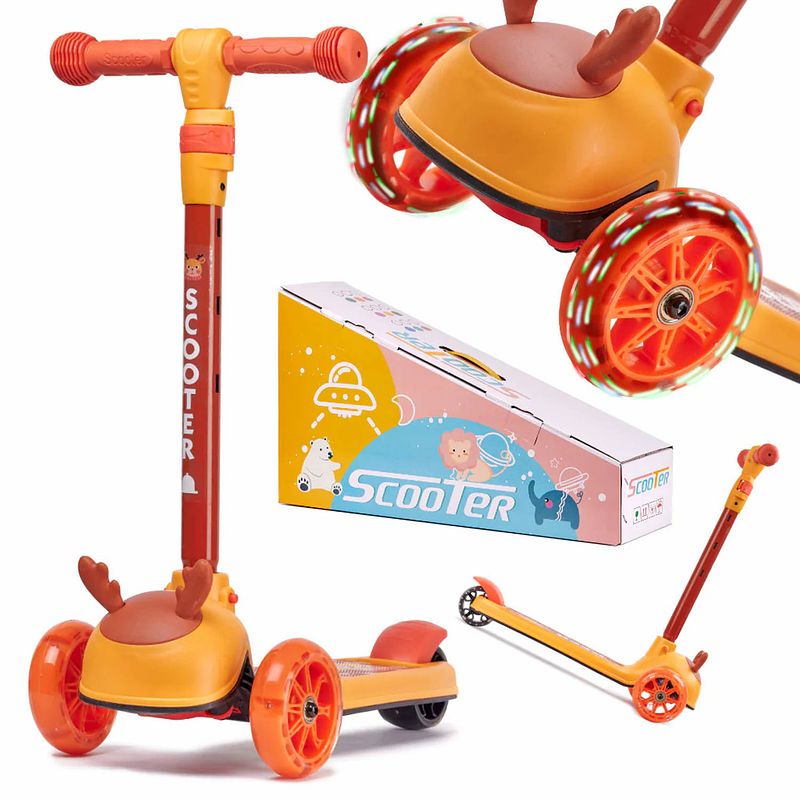 Foto van Balans driewieler kinderstep hert ontwerp met lichtgevende wielen geschikt tot 40kg
