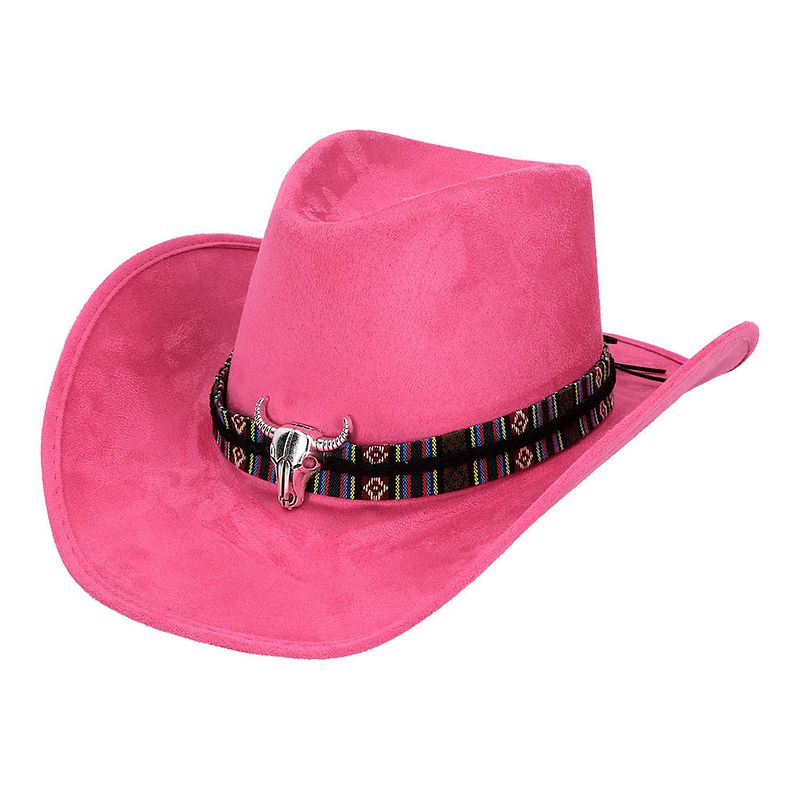 Foto van Boland party carnaval verkleed cowboy hoed rodeo - roze - volwassenen - polyester - verkleedhoofddeksels