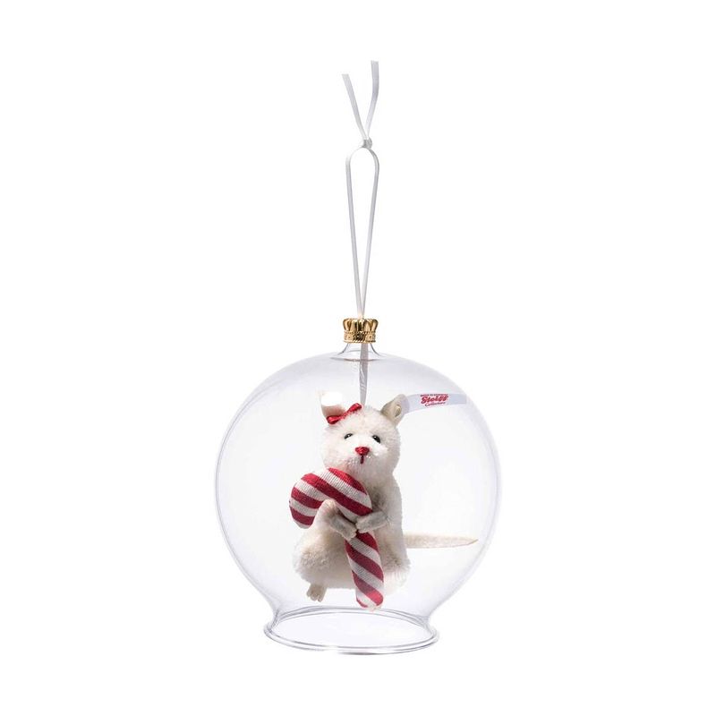 Foto van Steiff kerst ornament limited edition candy cane muis, wit