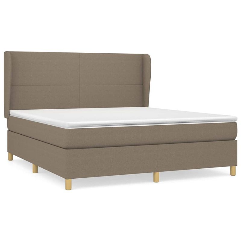 Foto van The living store boxspring met matras stof taupe 180x200 cm - bed