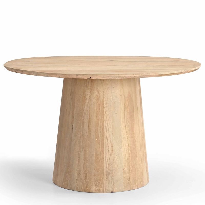 Foto van Giga meubel - eettafel rond - naturel mangohout - 2-4 personen - 120x120x74cm