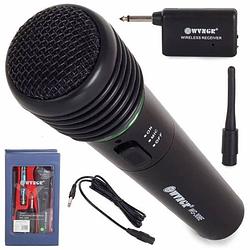 Foto van Karaoke microfoon op kabel en draadloos inclusief receiver zwart - inclusief batterijen - 30 meter bereik