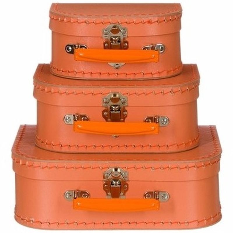 Foto van Kinderkoffertje pastel oranje 16 cm - kinderkoffers