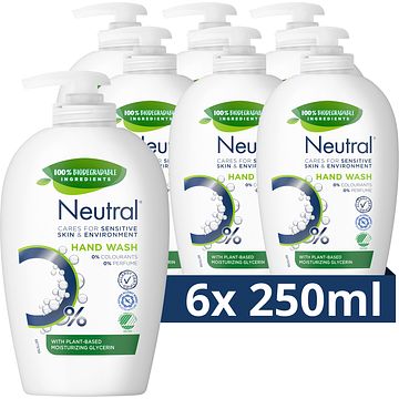 Foto van Neutral vloeibare handzeep parfumvrij 6 x 250ml bij jumbo