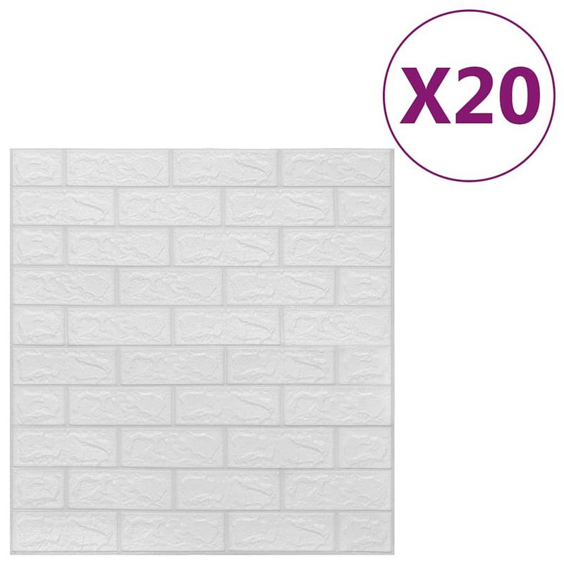 Foto van Vidaxl 3d-behang zelfklevend 20 st bakstenen wit