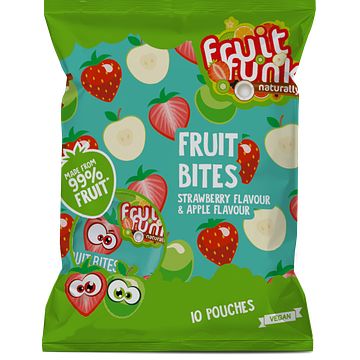 Foto van Fruitfunk fruit bites strawberry & apple 10 x 10g bij jumbo