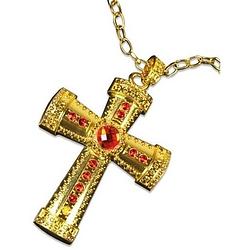 Foto van Sinterklaas verkleed ketting goud/rood kruis voor heren - verkleedattributen