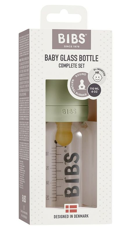 Foto van Bibs glazen babyfles complete set sage 110 ml