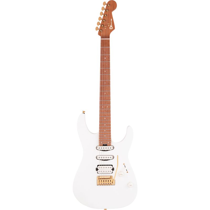 Foto van Charvel pro-mod dk24 hss 2pt cm snow white elektrische gitaar