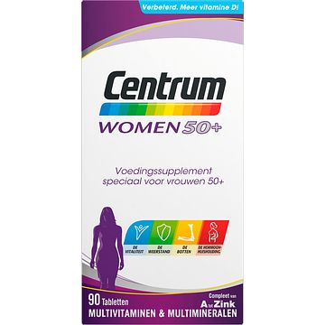 Foto van Centrum women 50+ multivitaminen & multimineralen tabletten, 90 stuks bij jumbo