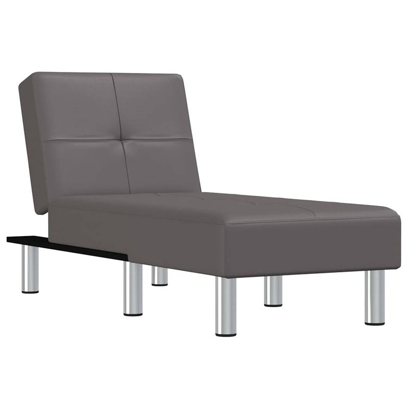 Foto van The living store chaise longue - grijs - 55x140x70 cm - verstelbaar