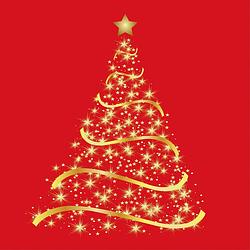 Foto van Ambiente kerst thema servetten - 40x - 33 x 33 cm - rood - kerstboom - feestservetten